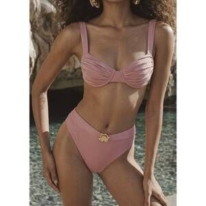 NEW SOAH riley high waisted bikini bottoms in dusk rose